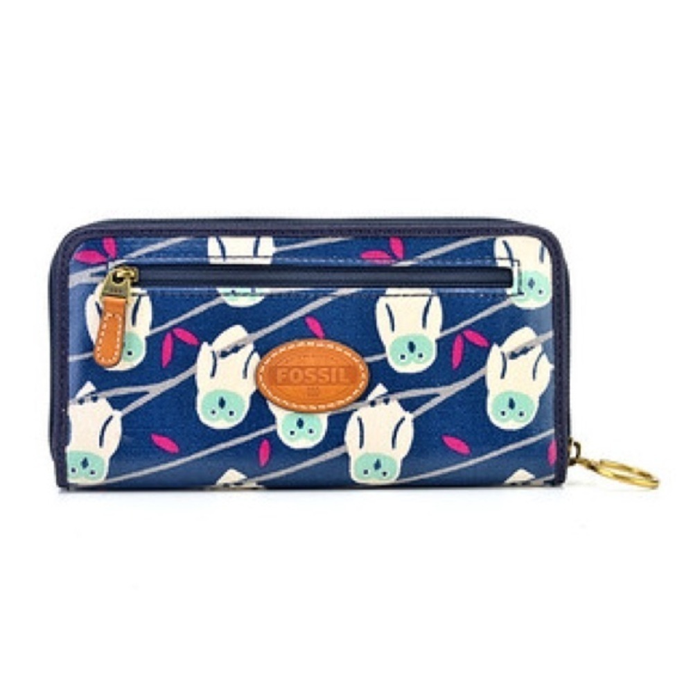 Fossil KeyPer Owl Large Zip Around Wallet